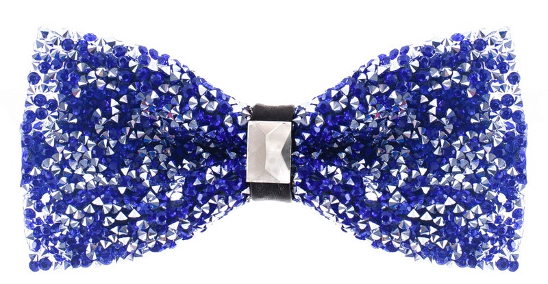 Man of Men Rhinestone Bow Ties for Men - Pre Tied Sequin Bowties with Adjustable Length - Huge Variety Colors Available (Jewels - Royal Blue) - Image 1